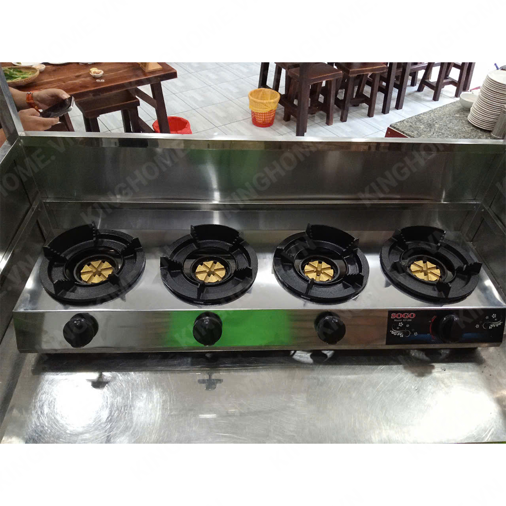 Bếp khè gas 4 lò bán công nghiệp SOGO GT-208S4 ( LHS 4 lò )