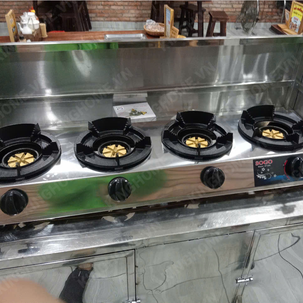 Bếp khè gas 4 lò bán công nghiệp SOGO GT-208S4 ( LHS 4 lò )